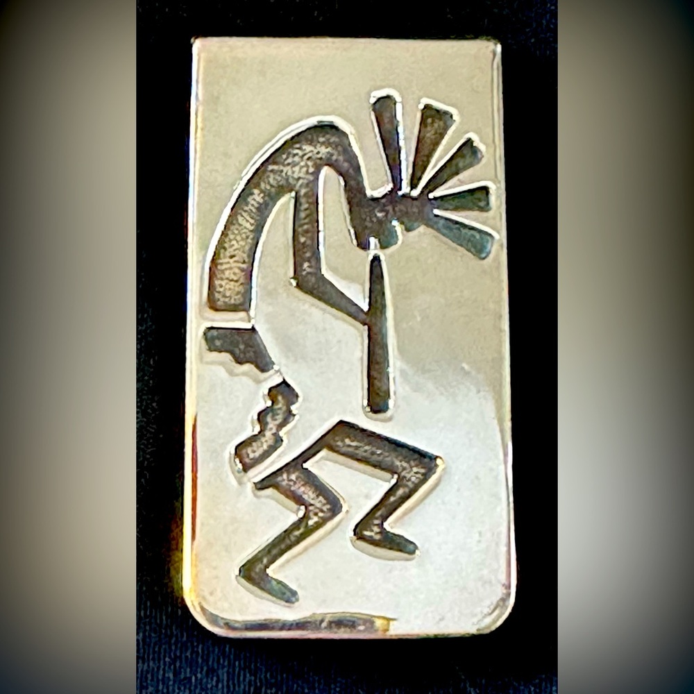 Money Clip Sterling Silver Kokopelli Dancer Signed by the Artist